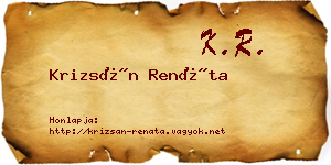 Krizsán Renáta névjegykártya