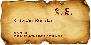 Krizsán Renáta névjegykártya